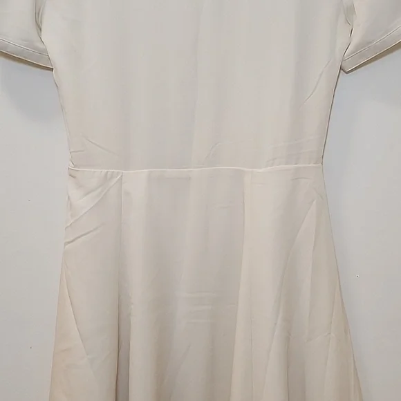 Lauren Ralp Lauren Black Label Shirtdress Elegant Winter Cream Midi Dress SZ 4 - Picture 13 of 16